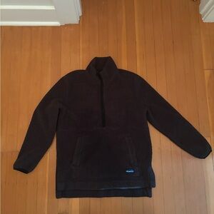Kavu Black Fleece Half Zip Jacket - women’s size medium